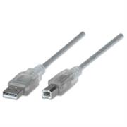 Cable manhattan usb a-b 2.0 alta velocidad 4.5m color plata