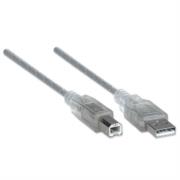 Cable Manhattan USB A-B 2.0 Alta Velocidad 4.5m Color Plata - Vista 5