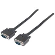 Cable manhattan hd15 m-m para monitor svga 3m color negro