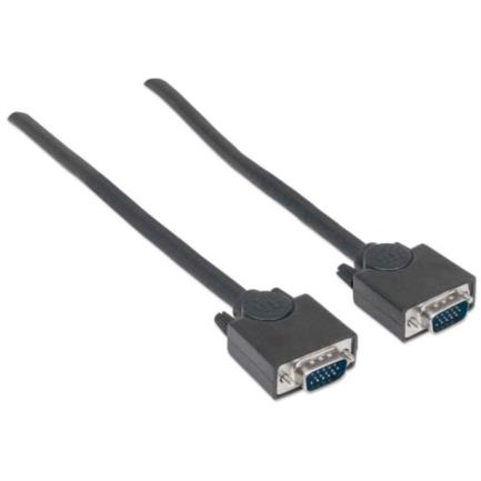 Cable manhattan hd15 m-m para monitor svga 3m color negro