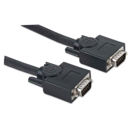 Cable manhattan hd15 m-m para monitor svga 7.5m color negro