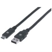 Cable manhattan usb a-c 3.1 súper velocidad 2m color negro