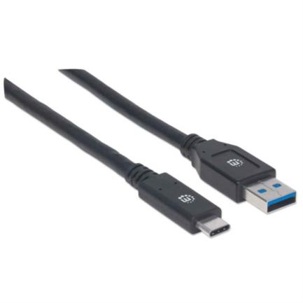 Cable manhattan usb a-c 3.1 s&uacute;per velocidad 3m color negro