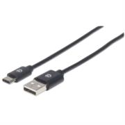 Cable manhattan usb a-c 2.0 alta velocidad 2m color negro