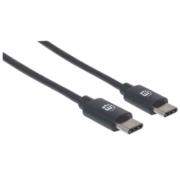 Cable Manhattan USB-C 2.0 Alta Velocidad 2m Color Negro - MAS RECIO