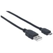 Cable Manhattan USB-A Micro USB-B 2.0 Alta Velocidad 0.5m Color Negro - Vista 5