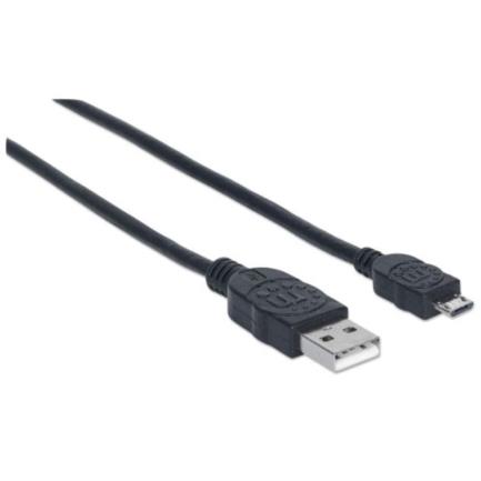 Cable manhattan usb-a micro usb-b 2.0 alta velocidad 0.5m color negro