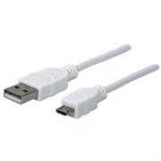 Cable Manhattan USB-A Micro USB-B 2.0 Alta Velocidad 1m Color Blanco - Vista 6