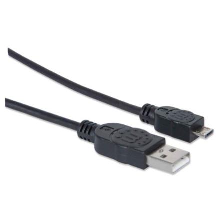 Cable manhattan usb-a micro usb-b 2.0 alta velocidad 1m color negro