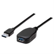 Cable manhattan extensión activa usb-a 3.0 súper velocidad 5m color negro