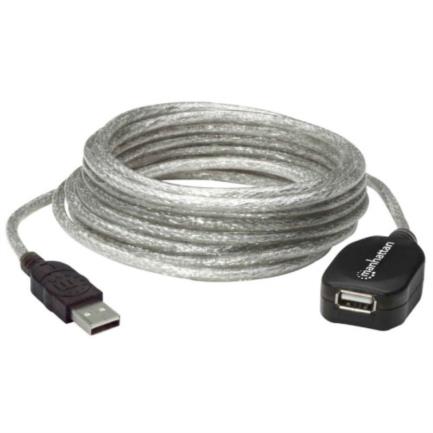Cable manhattan extensi&oacute;n activa usb-a 2.0 alta velocidad 5m color plata