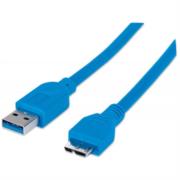 Cable manhattan usb micro-b súper velocidad 3.2 gen1 2m color azul