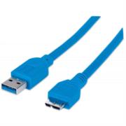Cable manhattan usb-a 3.2 gen1 a usb micro-b 1m color azul