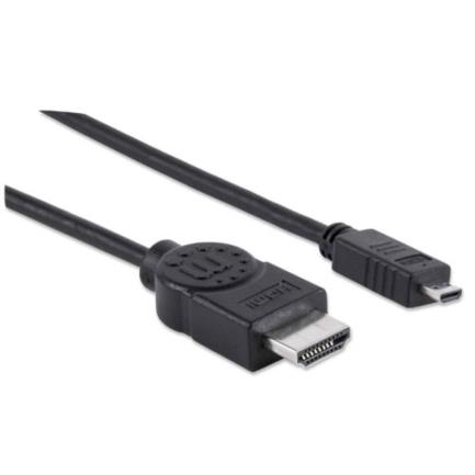 Cable manhattan hdmi 1.4 m-micro m alta velocidad canal ethernet 2m color negro