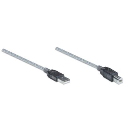 Cable manhattan extensi&oacute;n activa usb alta velocidad a-b 11m color plata