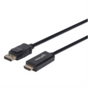 Cable manhattan displayport-m a hdmi-m 4k 1.8m color negro