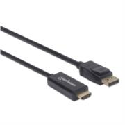 Cable Manhattan Displayport-M a HDMI-M 4K 1.8m Color Negro - Vista 5