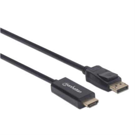 Cable manhattan displayport-m a hdmi-m 4k 1.8m color negro