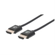 Cable manhattan hdmi m-m ultra delgado alta velocidad con ethernet 1m color negro