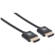 Cable Manhattan HDMI M-M Ultra Delgado Alta Velocidad con Ethernet 1.8m Color Negro - Vista 5