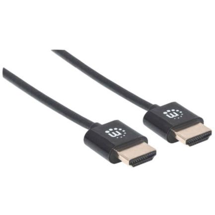 Cable manhattan hdmi m-m ultra delgado alta velocidad con ethernet 1.8m color negro