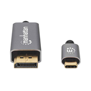 Cable manhattan adaptador usb-c a displayport-m 8k a 60hz 3m color negro