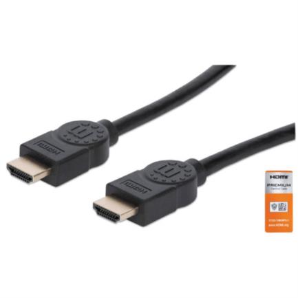 Cable manhattan hdmi alta velocidad con canal ethernet premium 1m color negro