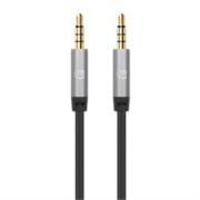 Cable manhattan auxiliar audio estéreo 3.5mm 5m color negro-plata