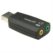 Adaptador manhattan sonido 5.1 estéreo usb alta velocidad color negro