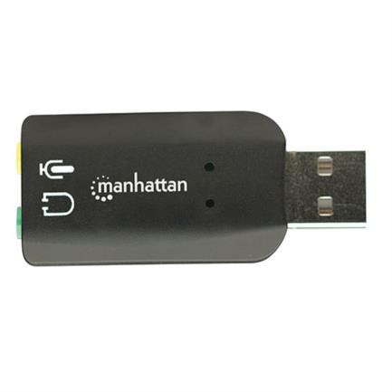 Adaptador manhattan sonido 5.1 est&eacute;reo usb alta velocidad color negro
