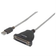 Convertidor manhattan para impresora usb-a a paralelo db25 color plata