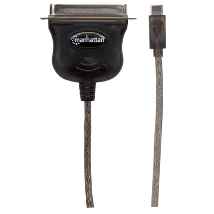 Convertidor manhattan para impresora usb-c full speed a paralelo cen36 1m color negro