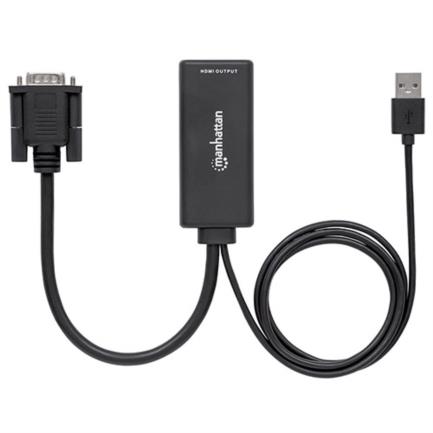 Convertidor manhattan video svga+audio usb a hdmi color negro