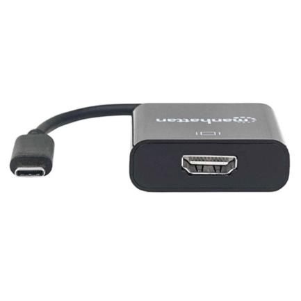 Convertidor manhattan video usb-c a hdmi hembra color negro