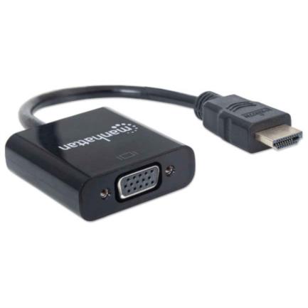 Convertidor video manhattan hdmi a vga color negro