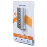 Hub Manhattan USB 3.0 Superspeed 4 Puertos Color Aluminio - Vista 5