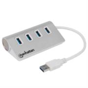 Hub Manhattan USB 3.0 Superspeed 4 Puertos Color Aluminio - Vista 4