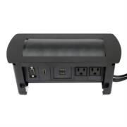 Caja de conexión manhattan para mesa c/enchufe usb/hdmi/vga color negro