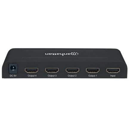 Video Splitter Manhattan HDMI 4K UHDTV 4 Puertos Color Negro