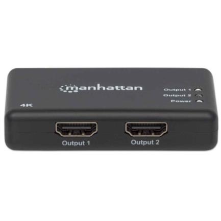 Video splitter manhattan hdmi 2 puertos uhd tv 4k/30hz color negro
