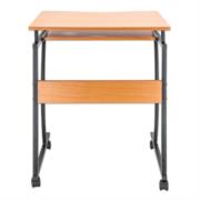 Escritorio manhattan compacto con ruedas bandeja deslizable para teclado color café claro