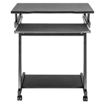 Escritorio manhattan compacto con ruedas bandeja deslizable para teclado repisa inferior para cpu color negro
