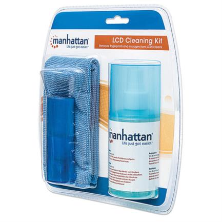 Kit limpieza manhattan para lcd solución 200ml paño y brocha