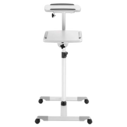 Soporte de carrito manhattan para proyectores/laptop altura ajustable color gris-blanco
