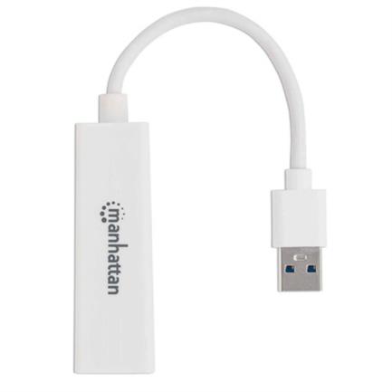 Adaptador manhattan s&uacute;per velocidad usb 3.0 a rj-45 gb ethernet color blanco