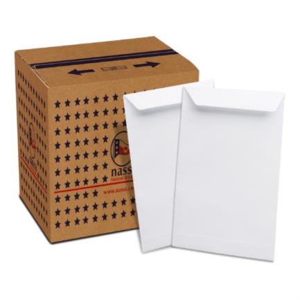 Sobre Bolsa Nassa 2330 Bond Blanco 23cmx30.5cm 90g Solapa Engomada C/500