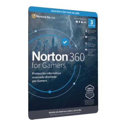 Licencia Antivirus ESD Norton 360 For Gamers 1 Año 3 Dispositivos - Artículos Promocionales MAS RECIO