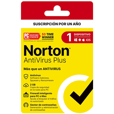 Licencia antivirus norton plus 1 a&ntilde;o 1 dispositivo 21443389