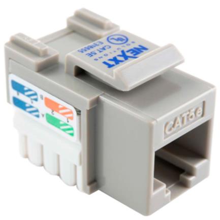M&oacute;dulo de red sin blindaje nexxt solutions keystone jack cat5e tipo 110 gris