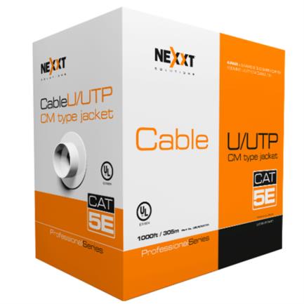 Cable nexxt solutions professional cat5e utp 4p 24awg cm 305m gris